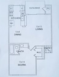 Floor Plan 1 Bedroom / 1 Bath - 652
