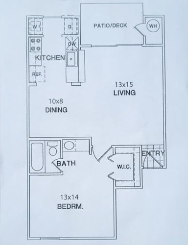 Floor Plan  1 Bedroom / 1 Bath - 652