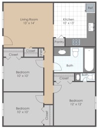  Floor Plan 3 Bed 1.5 Bath