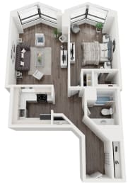 A1 Floor Plan at North Harbor Tower, Chicago, IL, 60601