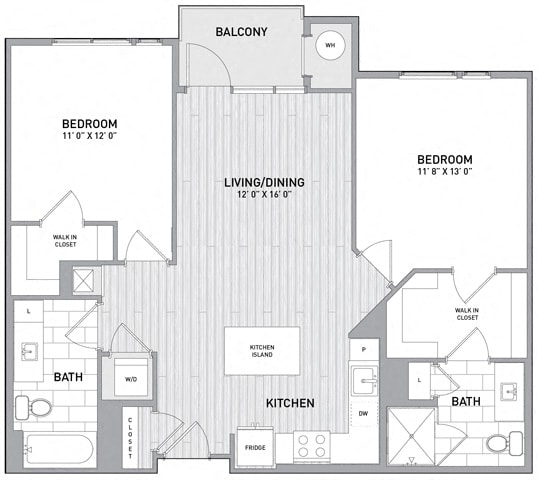 Floor Plan  2 BED 2 BATH Floor Plan A at Indigo 301 Apartments, Pennsylvania