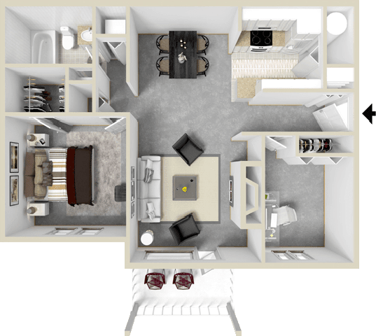 Floor Plan  Clipper Floor Plan at Waterman's Crossing Apartments in Newport News, VA