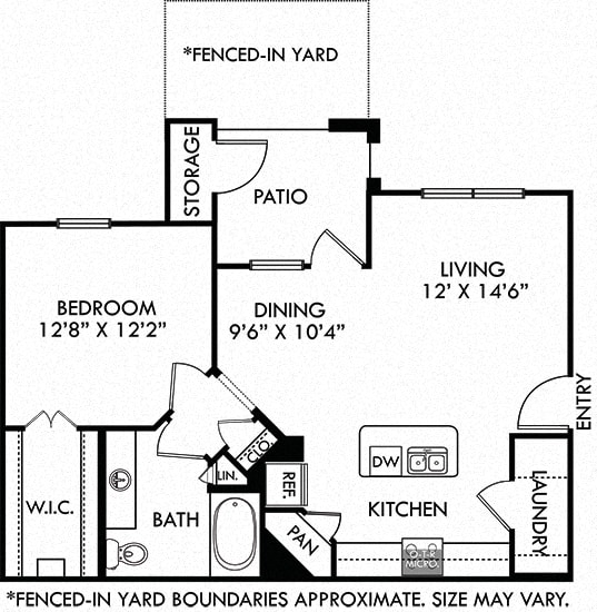 Marabella with Kitchen, Living, Dining, 1 Bedroom , 1 Bath and Fenced-in Yard