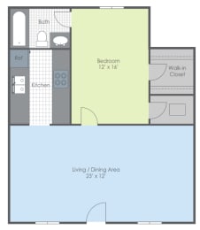 Floor Plan One Bed - Southwind