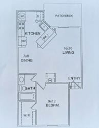 Floor Plan 1 Bedroom / 1 Bath - 604