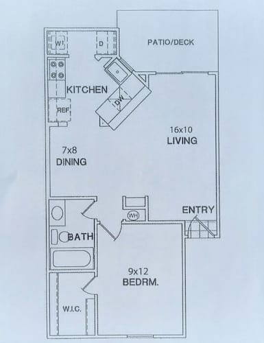 Floor Plan  1 Bedroom / 1 Bath - 604