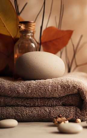 Autumn spa setting at Brush Meadows I & II Apartments, Billings