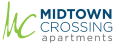 The image is a logo for Midtown Crossing Apartments.