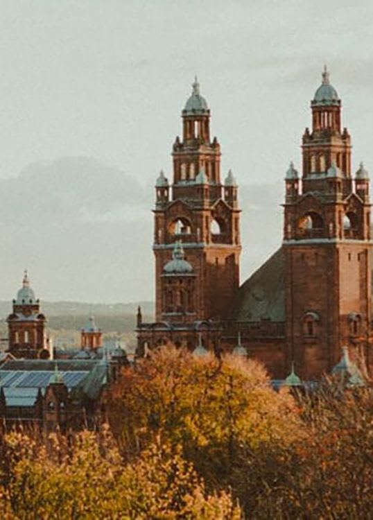 a large building with a clock tower on top of it