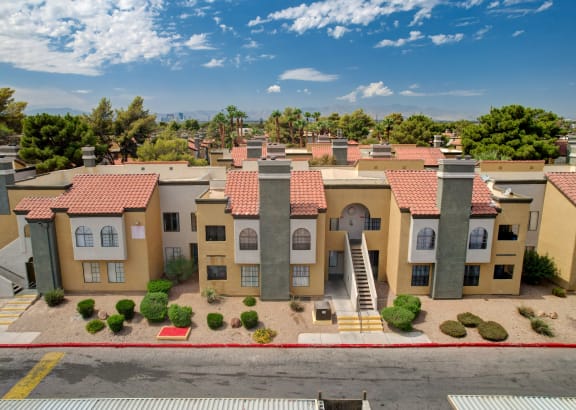Aerial Exterior View at Sunset Cove Apartments, Las Vegas, NV, 89142