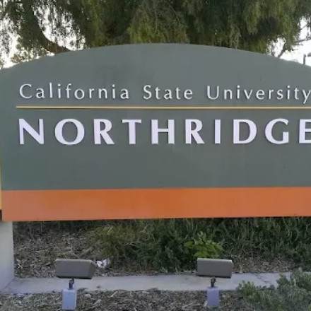 A sign for California State University Northridge is shown.