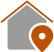 A pixelated image of a house with a circular orange object.