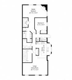  Floor Plan 2 Bedroom - 2 Bathroom