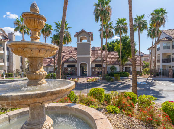 Beautiful Fountain at Arboretum at South Mountain, Phoenix, AZ, Arizona, 85044