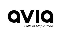 A black background with a logo and text that reads "Lofts at Maple Road".