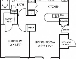 San Sebastian. 1 bedroom apartment. Kitchen with bartop open to living room. 1 full bathroom. Walk-in closet. Patio/balcony. External storage.