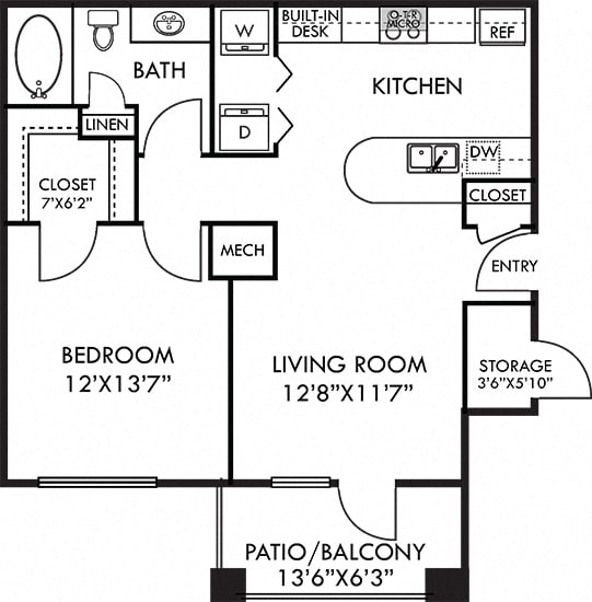 San Sebastian. 1 bedroom apartment. Kitchen with bartop open to living room. 1 full bathroom. Walk-in closet. Patio/balcony. External storage.