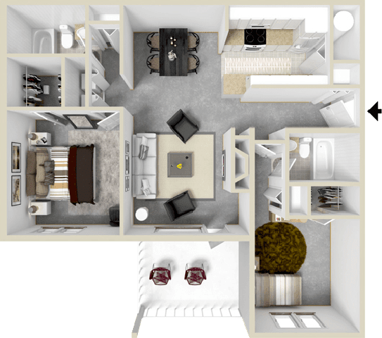 Floor Plan  Ketch Floor Planat Waterman's Crossing Apartments in Newport News, VA
