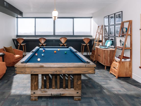 Pool table at Walnut Towers at Frick Park, Pennsylvania 15217