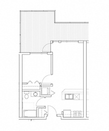 Rejuvenate – 1 Bedroom 1 Bath Floor Plan Layout – 540 Square Feet at Eastlake 2851 Apartments, Seattle, Washington