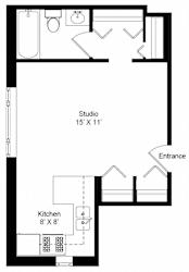 Oakdale Terrace Studio Floor Plan