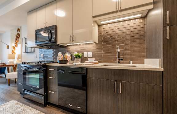 Kitchen Appliances at Rivet Apartments, Seattle, 98109