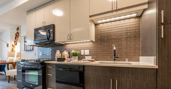Kitchen Appliances at Rivet Apartments, Washington