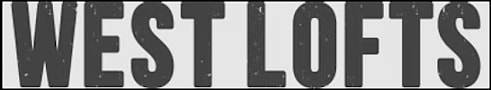 The image displays the words "WEST LOFTS" in large, bold letters.