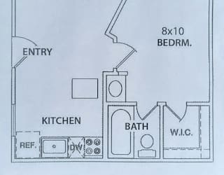 Floor Plan 1 Bedroom / 1 Bath - 399