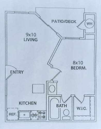 Floor Plan  1 Bedroom / 1 Bath - 399