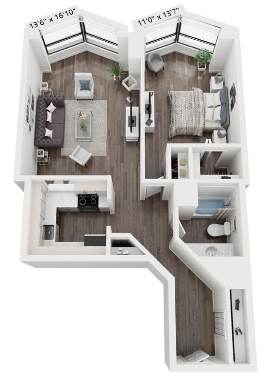 A4 Floor Plan at North Harbor Tower, Chicago, 60601