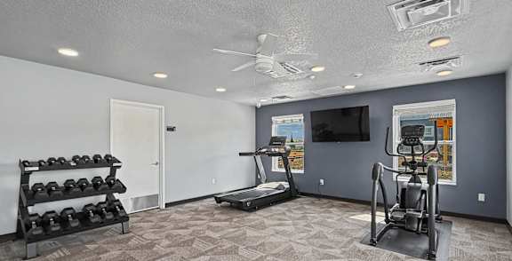 Gym at The Collective on 13th Apartments, Charles City