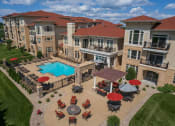Thumbnail 21 of 33 - Aerial Pool View at The Tuscany on Pleasant View, Madison, Wisconsin