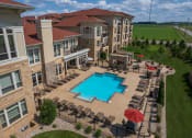 Thumbnail 1 of 33 - Aerial Pool  at The Tuscany on Pleasant View, Madison