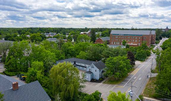 a view of the campus from the top of a building