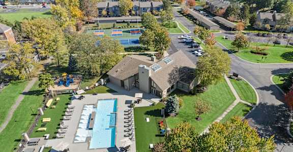 Aerial property view at Lakes of Carmel Apartments, Carmel