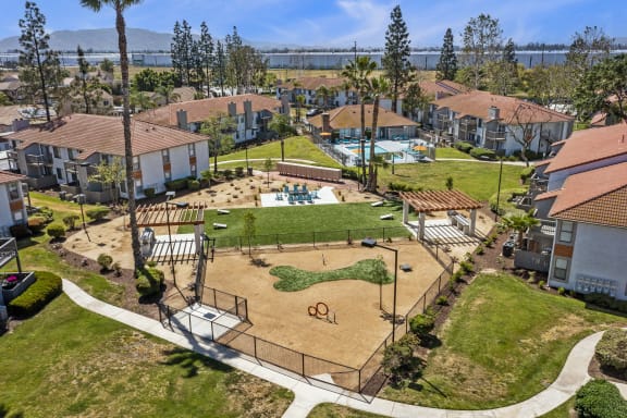 the estates at tanglewood|fenced in dog park with agility course