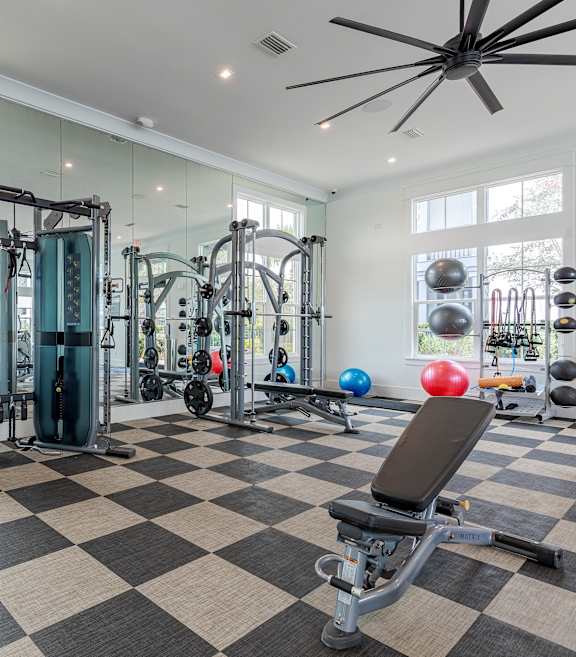 the gym at the landing at Residences at 393 North Apartments, Santa Rosa Beach, Florida