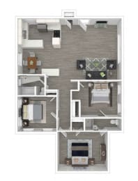 Sunset Barrington Gardens 3BR floor plan  at Sunset Barrington Gardens, California