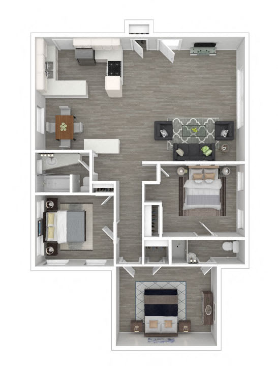 Sunset Barrington Gardens 3BR floor plan  at Sunset Barrington Gardens, California