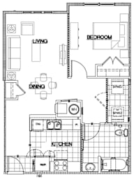  Floor Plan 1 Bedroom
