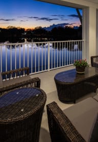 a screened in porch with wicker furniture and a table with a potted plant at Arbor Hills, Florida, 33805