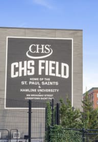 a large sign on the side of a building