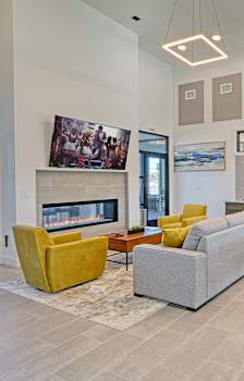 the preserve at gateway living room with pool table