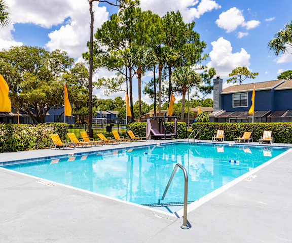 the swimming pool at our apartments in palm springs