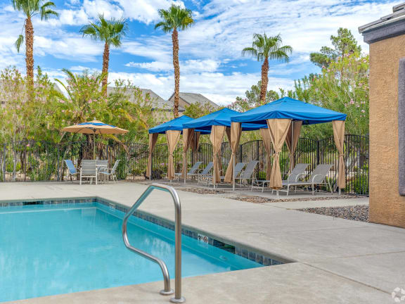 the swimming pool at our apartments in palm springs