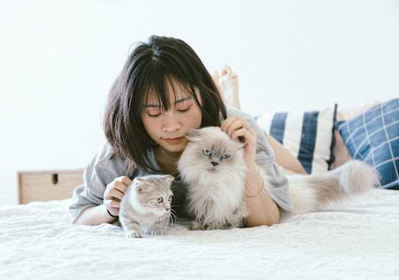 Woman on her computer in a restaraunt