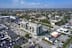 an aerial view of a large building in the middle of a city
