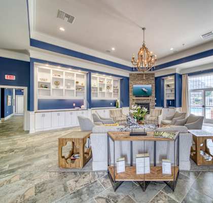 lobby area at Meridian Obici apartments