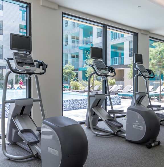 Gym with ellipticals at Agave, San Antonio, TX, 78205